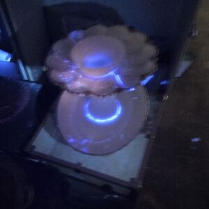 Vintage Repurposed Milk Glass Serving Tray